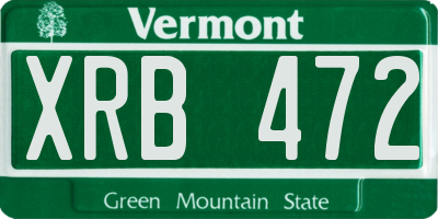 VT license plate XRB472