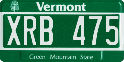 VT license plate XRB475