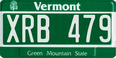 VT license plate XRB479