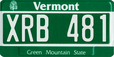 VT license plate XRB481