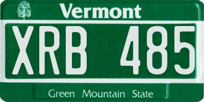 VT license plate XRB485