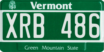 VT license plate XRB486