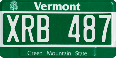 VT license plate XRB487