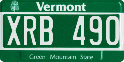 VT license plate XRB490