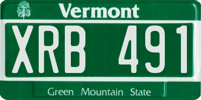 VT license plate XRB491