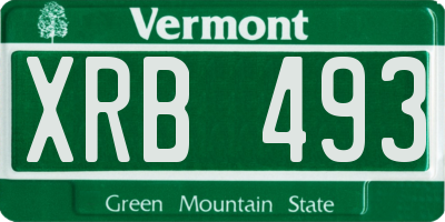 VT license plate XRB493