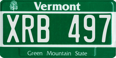 VT license plate XRB497