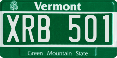 VT license plate XRB501