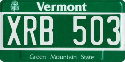VT license plate XRB503