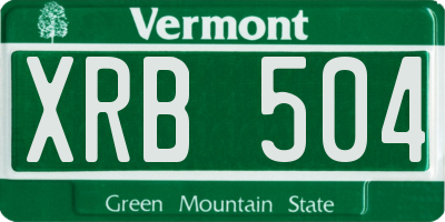 VT license plate XRB504