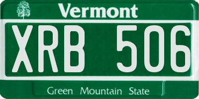VT license plate XRB506