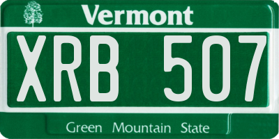 VT license plate XRB507