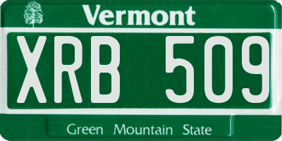 VT license plate XRB509