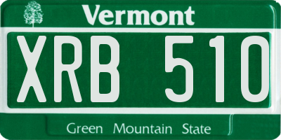 VT license plate XRB510
