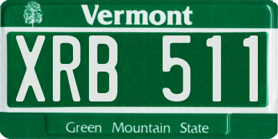VT license plate XRB511