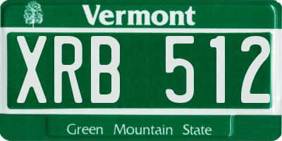 VT license plate XRB512