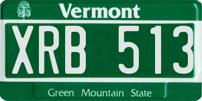 VT license plate XRB513