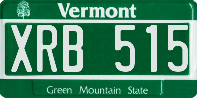 VT license plate XRB515