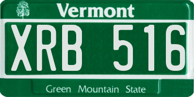 VT license plate XRB516