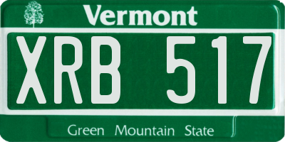 VT license plate XRB517