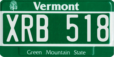 VT license plate XRB518