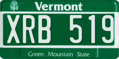 VT license plate XRB519