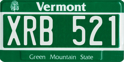 VT license plate XRB521