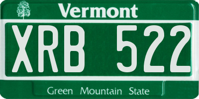 VT license plate XRB522