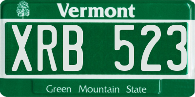 VT license plate XRB523