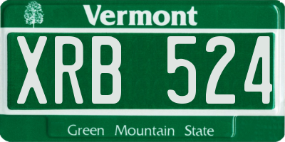 VT license plate XRB524