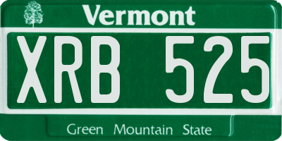 VT license plate XRB525