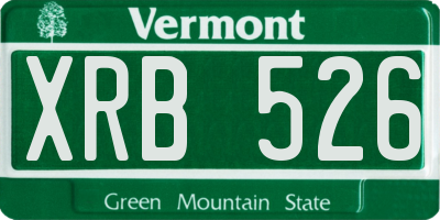 VT license plate XRB526