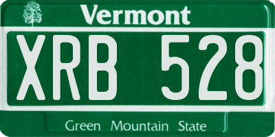 VT license plate XRB528