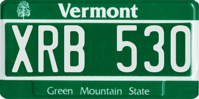 VT license plate XRB530