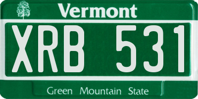 VT license plate XRB531