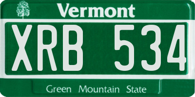 VT license plate XRB534