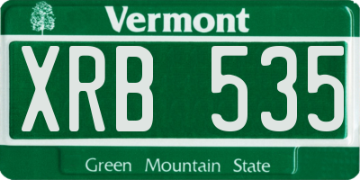 VT license plate XRB535