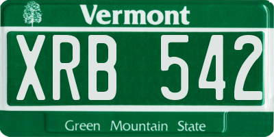 VT license plate XRB542