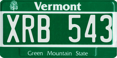 VT license plate XRB543