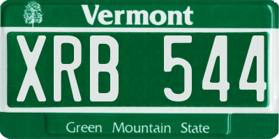 VT license plate XRB544