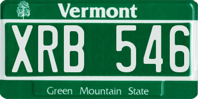 VT license plate XRB546