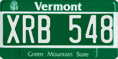 VT license plate XRB548