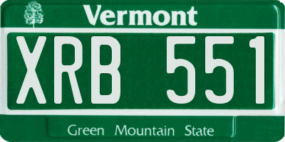 VT license plate XRB551