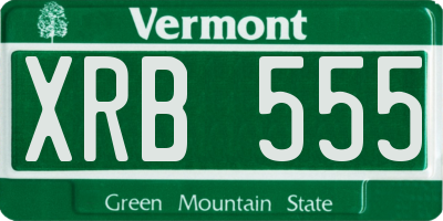 VT license plate XRB555