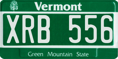 VT license plate XRB556