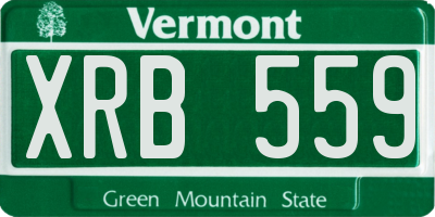 VT license plate XRB559