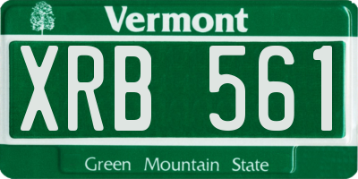 VT license plate XRB561
