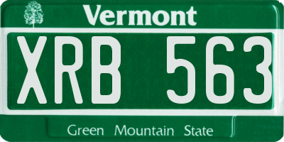VT license plate XRB563