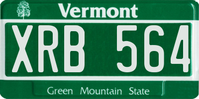 VT license plate XRB564