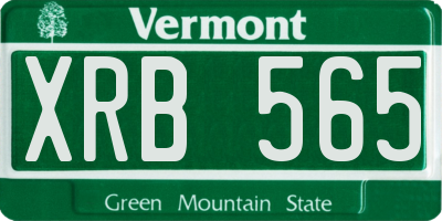 VT license plate XRB565